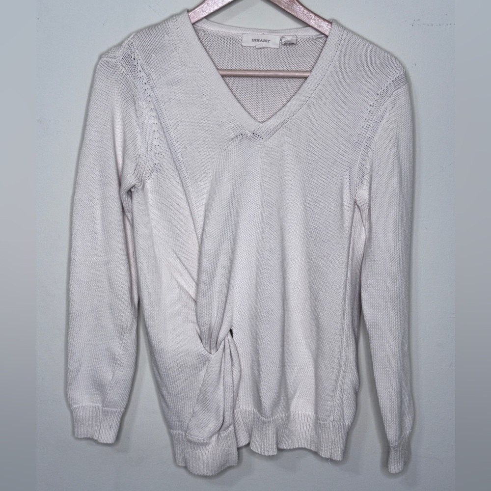 Inhabit Cream V-Neck Sweater